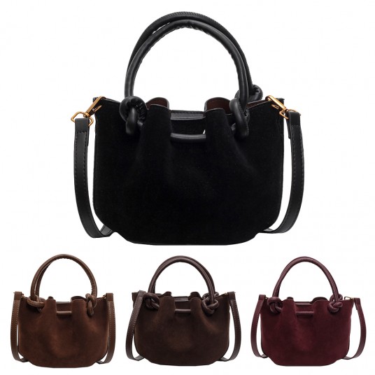 Women Retro Top Handle Bag PU Leather Lady Handbags Purses Fashion Versatile Bucket Bag Single Shoulder Bucket Bag Sling Bag