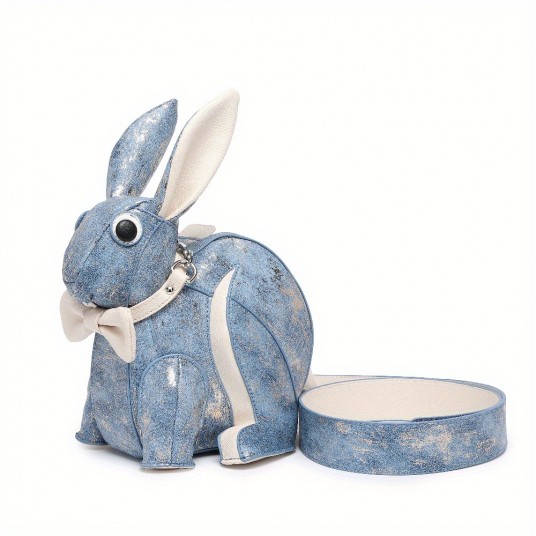 Fashionable, personalized, cute bunny shaped shoulder bag, niche splicing design, diagonal cross handbag