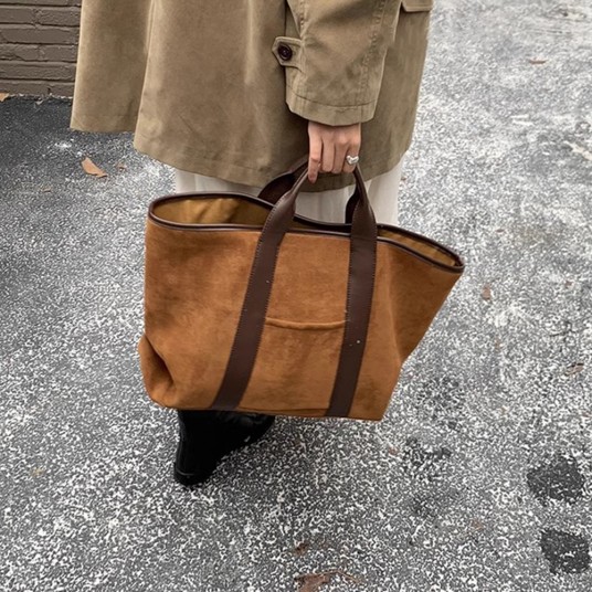 Tote Bag for Women Large Capacity Retro Handbag Suede Trendy Top Handle Bag Shopper Handbag Travel Purse