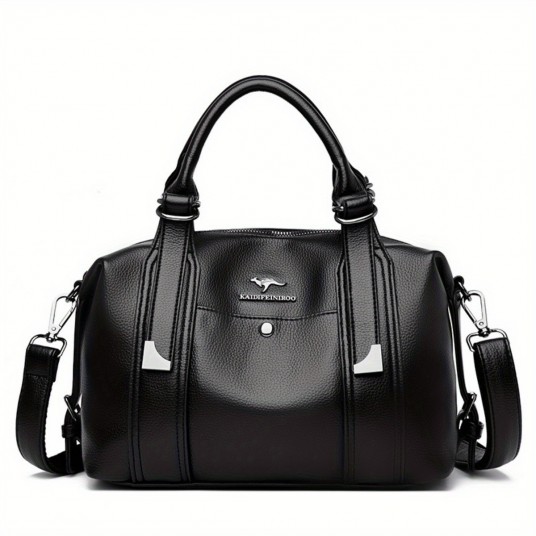 Classic Leather Women's 2-Way Carry Shoulder Bag Crossbody Bag, Premium Soft PU Leather Pillow Bag, Business and Work Bag for La