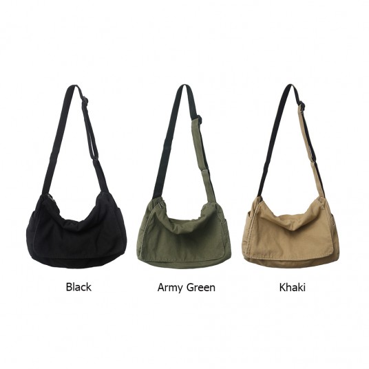 Women Washed Shoulder Bag Large Capacity Canvas Messenger Bag Adjustable Strap Retro Crossbody Bag Tote Sling Bag Commuting Bag
