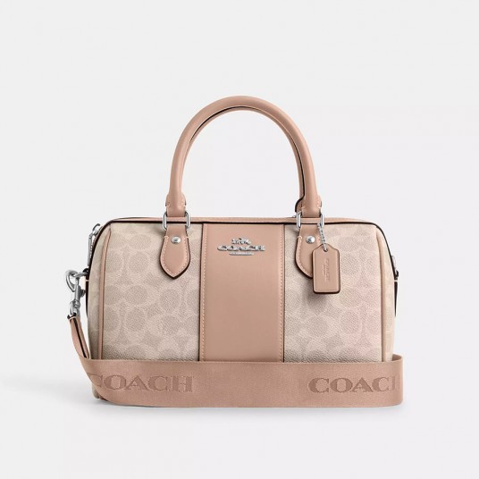 Coach Rowan Satchel Bag In Signature Canvas Crossbody Bag For Women 2-Way Wear,Casual Every Day Women Purses And Bags Gift CW376
