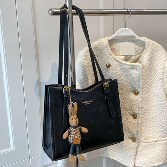 Women Vintage Shoulder Bag PU Leather Retro Tote Handbag Large Capacity Fashion Shoulder Bag Female Commute Bag