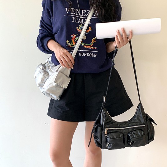 Women Leather Tote Handbag Large Capacity Multi-Pocket Purse Versatile Top Handle Bag Crossbody Hobo Bag Girl Stylish Purse