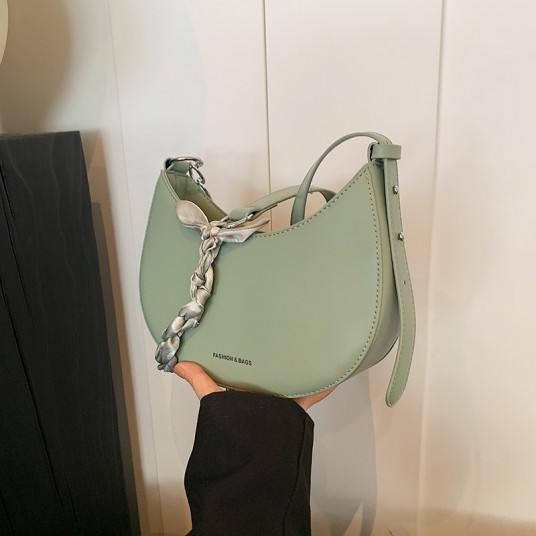Crescent Bag for Women with Adjustable Strap Hobo Bag PU Leather Solid Crossbody Bag Casual for Work Travel