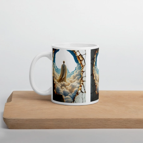 White glossy mug