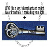 Engraved With Faith, Love, Hope, Peace, Dream & Success Inspirational Keys Pendants Necklace