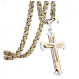 Mens Chain w 22inch Byzantine Necklace Mens Boys Cross Necklace Gift Trendsmax Stainless Steel Cross Pendant Necklace