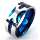 Mens Stainless Steel Ring, 8mm Classic Band, Blue Silver  KONOV Jewelry