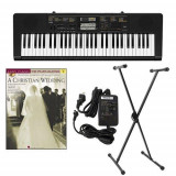 Casio Keyboard Adapter, Keyboard Stand & A Christian Wedding Easy Piano Play Along Book - Casio CTK2400 61-Key