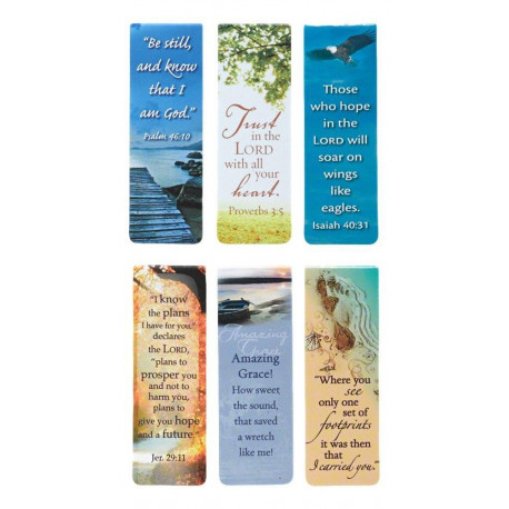 Set of 6 Beautiful Scripture and Words of Inspiration  Magnetic Bookmarks