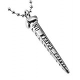Stainless Steel Ball Chain Christian Nail Cross Necklace Isaiah 54:17 NO WEAPON
