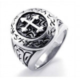 Stainless Steel Band, Silver KONOV Jewelry Classic Vintage Cross Mens Ring