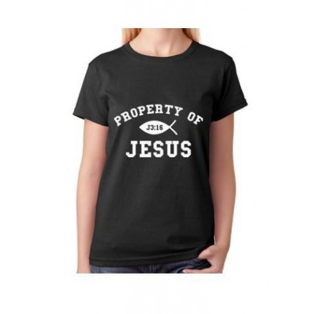 Vintage T Shirt HuGo Women's Short Sleeve Property Of Jesus, Chist
