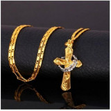 With Platinumplated Crown  U7 Jewelry 18K Gold Plated Cross Pendant Necklace