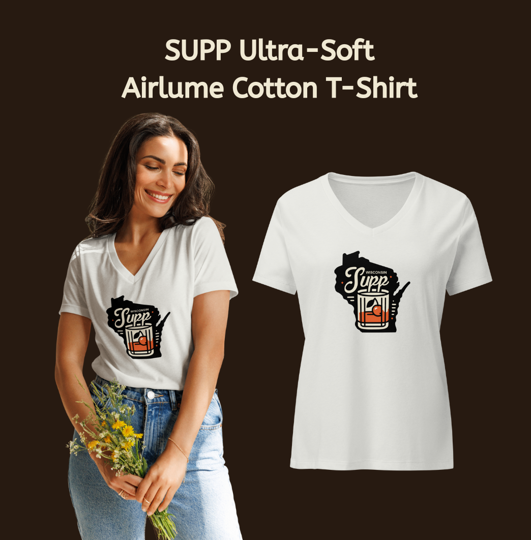 SUPP Wisonsin Supper Club Women's T-shirts V-neck Cotton