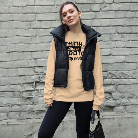 Think Like a Proton, Stay Positive - Unisex Long Sleeve Tee-Bella 3501