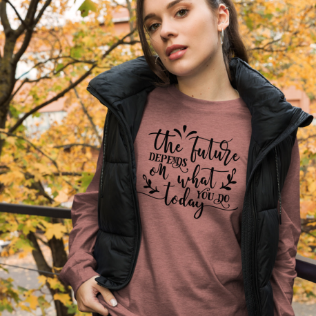 The Future Depends - Unisex Long Sleeve Tee-Bella 3501