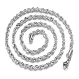 Silver Plated Twist Rope Chain