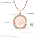 Tree of Life Silver Crystal Pendant Necklace