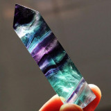 Natural Fluorite Crystal Colorful Hexagonal Healing Wand