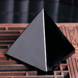 Natural Obsidian Quartz Crystal Pyramid