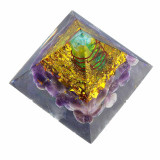 Crystal Amethyst Energy Circle Healing Orgone Pyramid