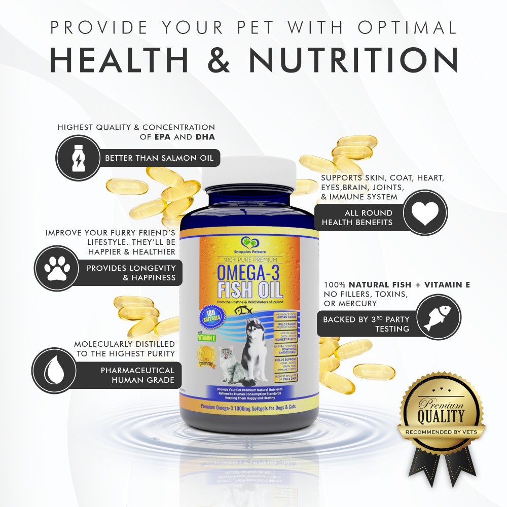 Snappies Petcare Omega3 Fish Oil Soft Gel Capsules