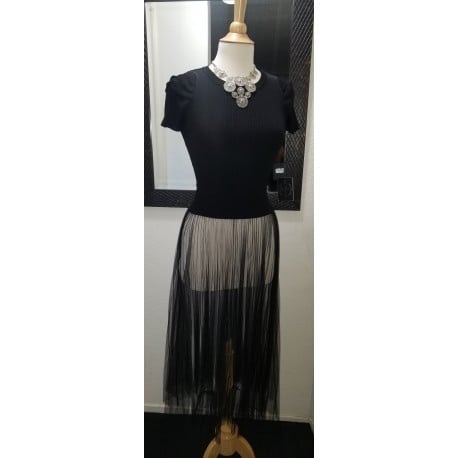 Blouse with attached Sheer Skirt