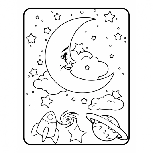 Space Colouring Pages for Kids Vol- 5