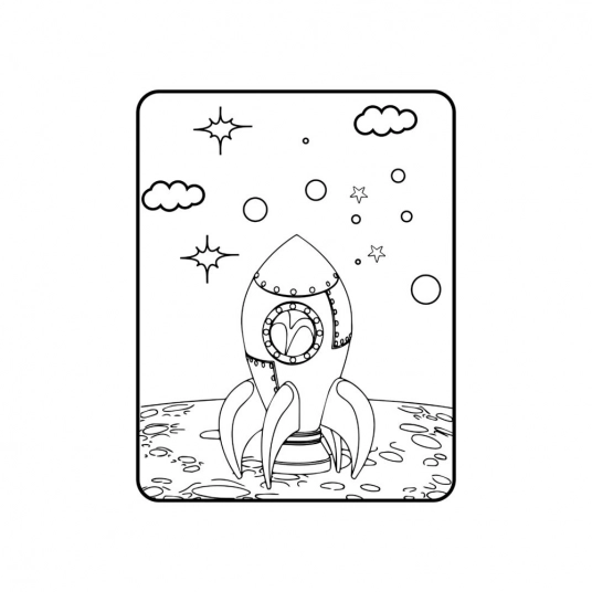 Space Colouring Pages for Kids Vol- 1