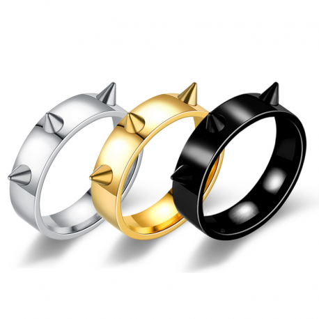 NUOBING Self-defense Stainless Steel Ring Punk Style Men's And Women's Thorn Jewelry Joyas Para Hombres y Mujeres