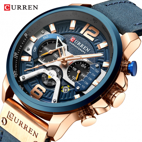 Casual Sport Watches for Men Top Brand Luxury Military Leather Wrist Watch Man Clock Fashion Chronograph Wristwatch