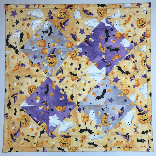 Ghostly Halloween Castle Quilted Table Topper NCU0HNH255