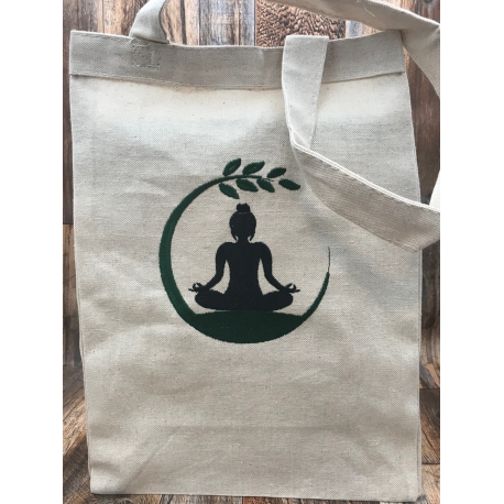 Buddha Embroidered Tote Bag for Buddha Meditation Practice or Yoga Enthusiast