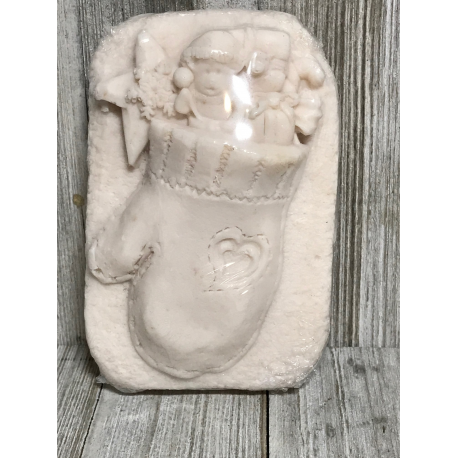 Christmas Mittens Oatmeal Soap Natural Holiday Gift for Soft Nourished Skin and Smooth Hands