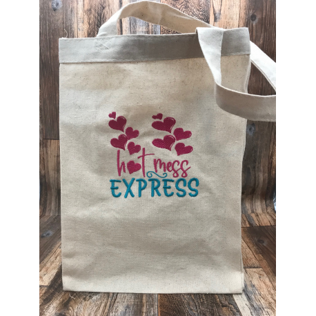 Hot Mess Express Embroidered Canvas Tote Bag