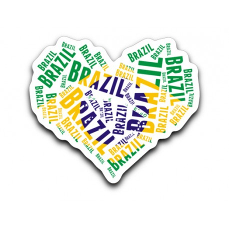 Heart Word Art Brazil Stickers
