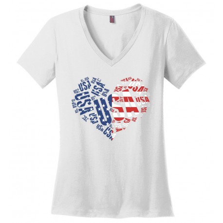 Heart Word Art USA T-Shirt