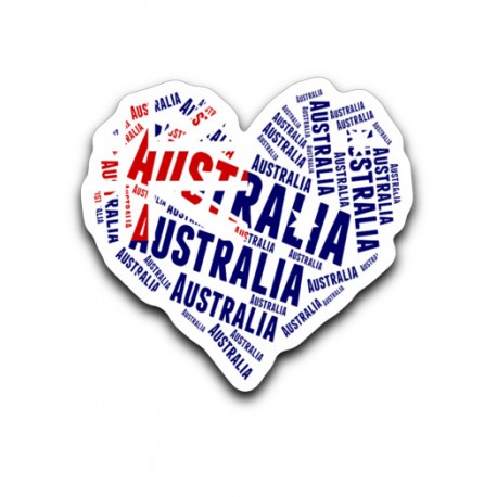 Heart Word Art Australia Sticker