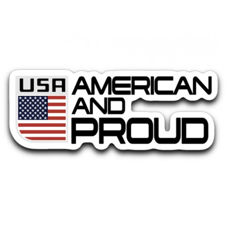 American and Proud Emblem Stickers