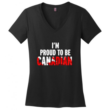 I'm Proud to be Canadian V-Neck T-Shirt