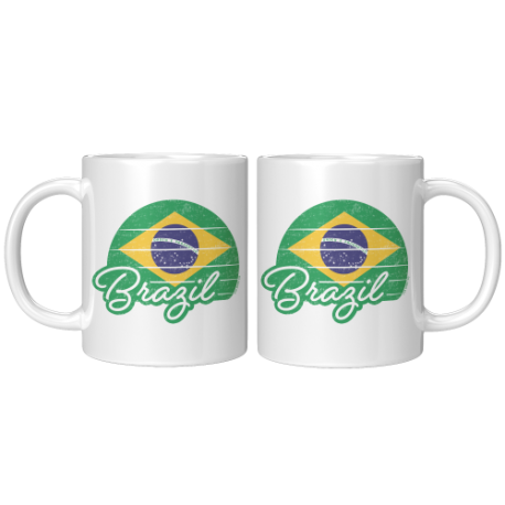 Brazil Half Circle Flag Mugs
