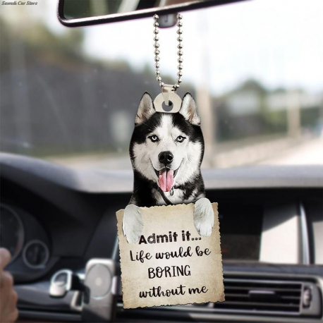 Husky Dog Acrylic Key Chain or Car Rear View Mirror Accessories