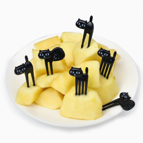 Black Cat Fruit Forks For Kids