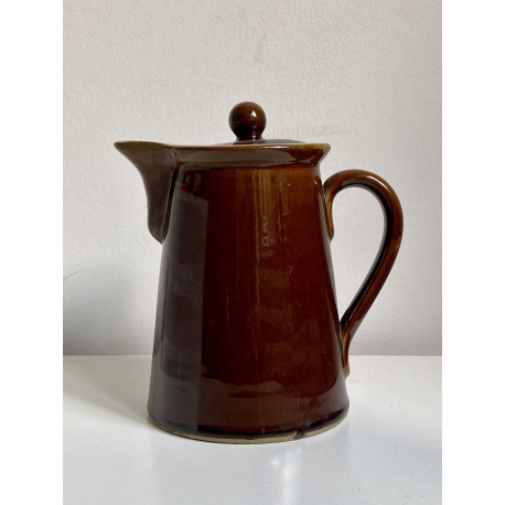 Vintage Bourne Denny Coffee Pot Chestnut Brown Lidded Jug Tea Water Retro