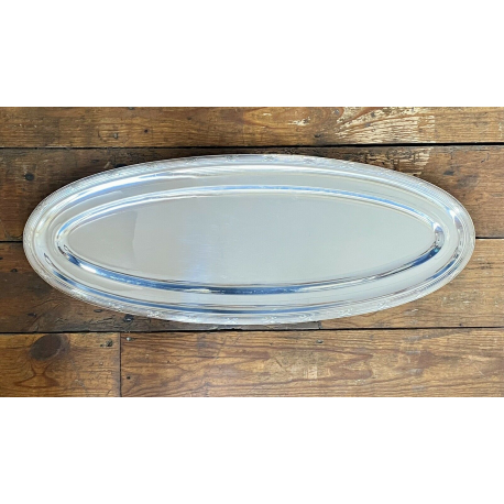 Christofle Rubans Extra Large Oval Silver Plate Serving Fish Salmon Dish