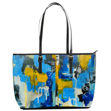 Leather Tote Bag - Blue Sapphire