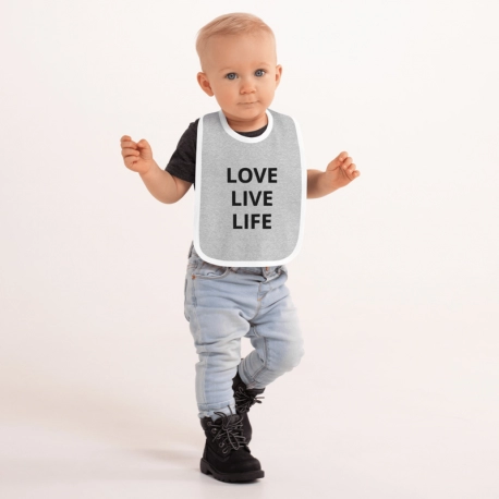 Love Live Life Embroidered Baby Bib
