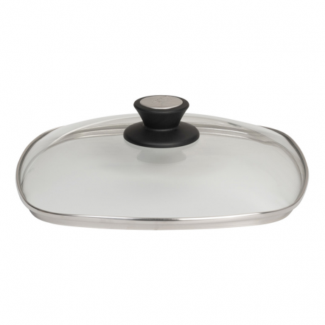 Safety Glass Lid with Stainless Steel Rim, SQUARE (4 sizes)